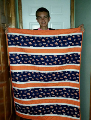 Justin's first quilt    May 2015
