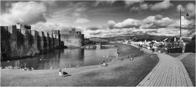 Caerphilly Castle and Moat