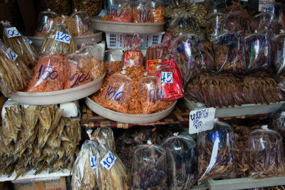 Dried fish in the market