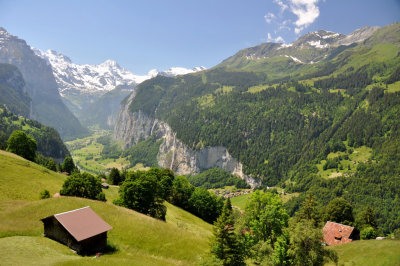View into Lauterbrunnen Valley 