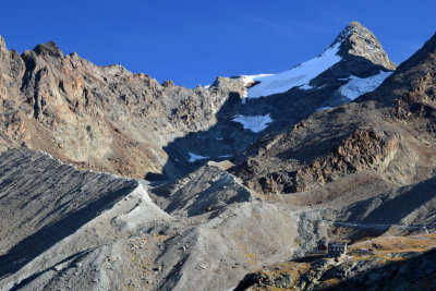 Weissmieshtte lost in the stone landscape