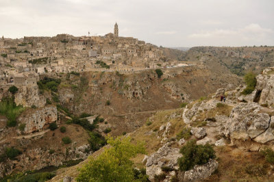 Matera from accross the canyon