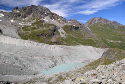 Altitude pond below Moiry Glacier