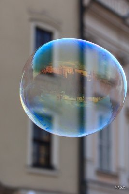 Krakow by a soap bubble