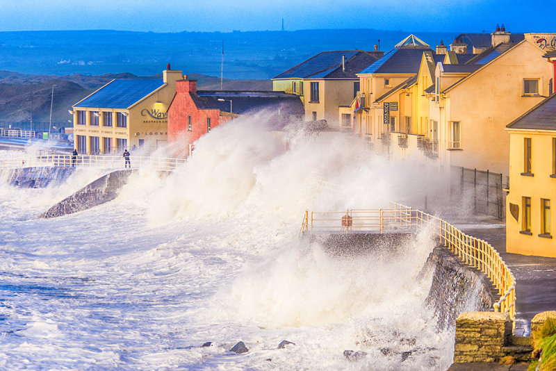 Storm Imogen hits Lahinch Seafront
