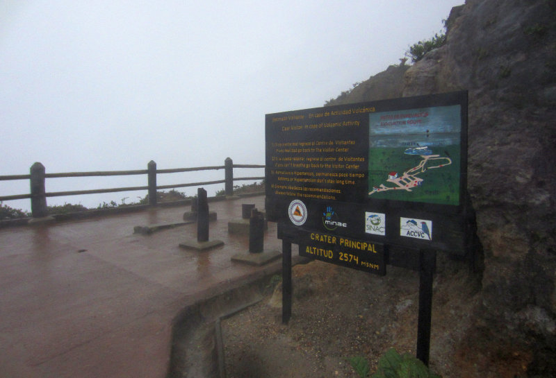 Poas Volcano National Park crater overlook