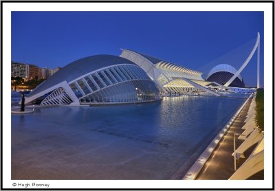 Spain - Valencia - La Ciudad de las Artes y las Ciencias - Vista at Dusk 
