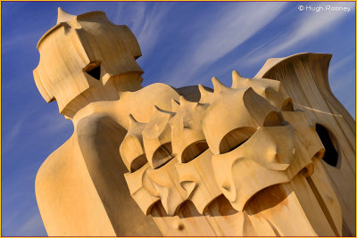 Barcelona - La Pedrera by Gaudi - Chimney pots. 