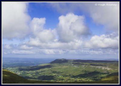 Ireland - Co. Leitrim - Arroo Mountain and Lough Melvin seen from Truslmore Mountain in Sligo 
