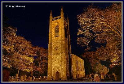 Ireland - Co.Sligo - Drumcliffe Church by night 