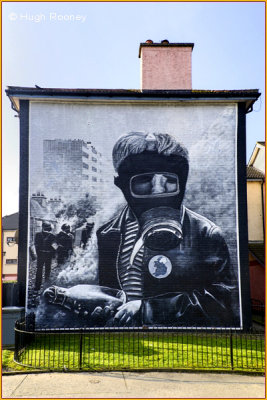 Ireland  - Derry - The Bogside - The Peoples Gallery - The Petrol Bomber. 