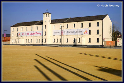 Ireland - Derry - Ebrington Barracks with Year of Culture banner for 2013