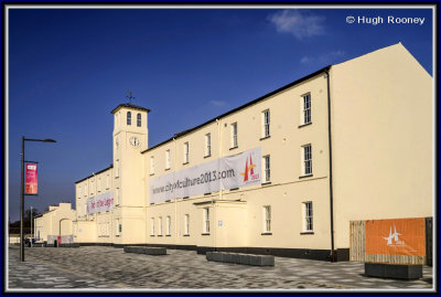  Ireland - Derry - Ebrington Barracks with Year of Culture banner 