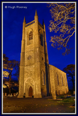  Ireland - Co.Sligo - Drumcliffe Church by night. 