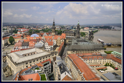 Dresden - View of Dresden and the River Elbe from the dome of Frauenkirche 