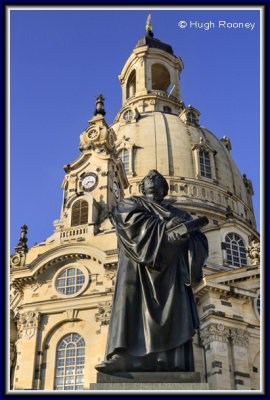 Dresden - Statue of Martin Luther in front of the Frauenkirche. 