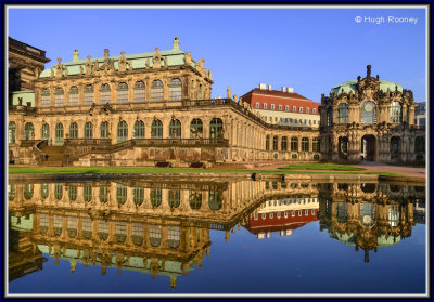  Dresden - Zwinger Palace - Glockenspiel Pavilion reflected in pool 