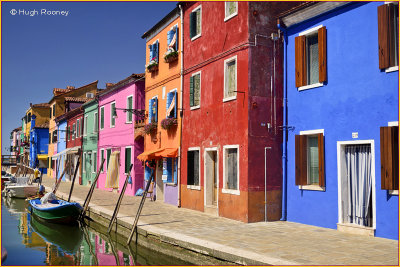 Italy - Venice - Burano Island - Colourful housing on Fondamenta di Cavanella. 
