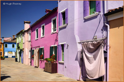 Venice - Burano Island - A Colourful row of facades 