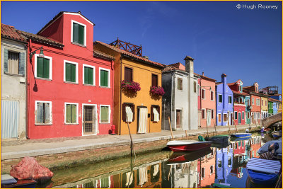 Venice - Burano Island - Colourful housing on Fondamenta Cao di Rio a Destra 