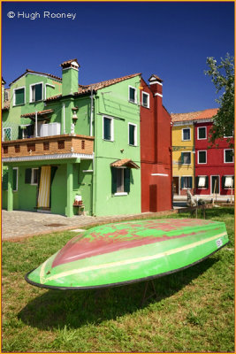 Venice - Burano Island - Matching boat and house. 