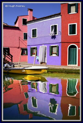  Venice - Burano Island - Colourful reflections on Fondamenta Pontinello Sinistra 