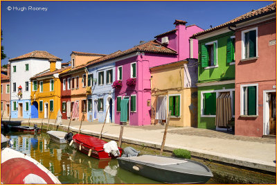  Venice - Burano Island - Colourful housing on Fondamenta di Terranova. 