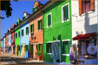  Venice - Burano Island - Another colourful row of facades. 