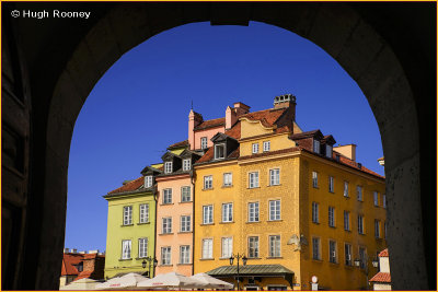   Warsaw - Colourful facades in Plac Zamkowy or Castle Square 