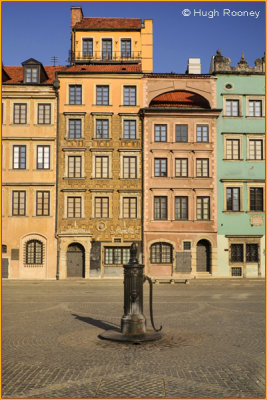  Warsaw - Old Town Square - West side with 19th century iron water pump 