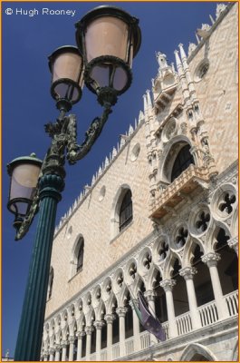   Italy - Venice - The Doges Palace with lamp stand 