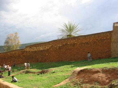 Walking near the wall of Harar