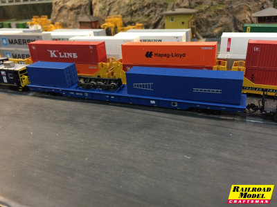 Schnabel Train on one of the N scale layouts.
