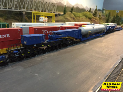 Schnabel Train on one of the N scale layouts.