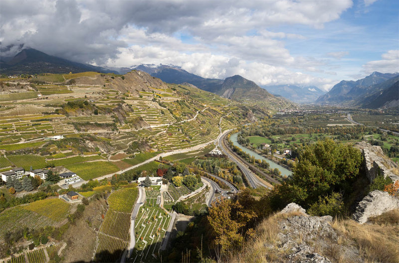 View from the castle Castle of Valeria in Sion