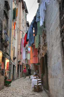 A cosy lane with laundry decorated