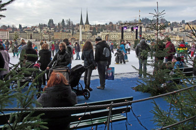 Christmas ice skating in Lucerne