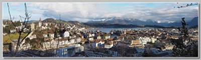 Lucerne with view to the old city and Lake Lucerne