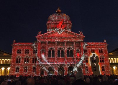 Light show at Bundeshaus