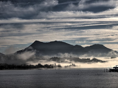 View from lake Lucerne to mount Rigi