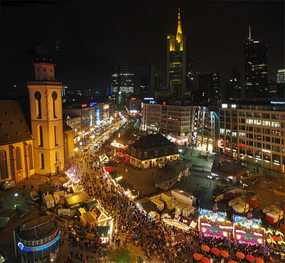 Part of the Christmas market in Frankfurt