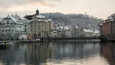 A cold sunset in Lucerne