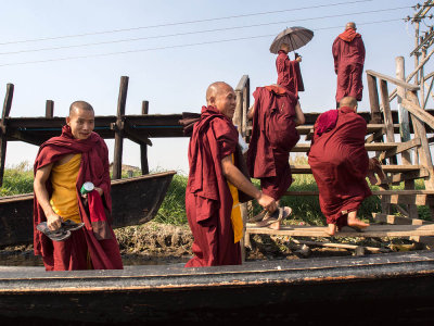 Monks after a boat ride