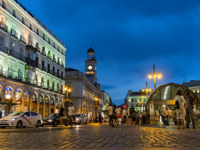 Puerta del Sol, the House of the Post Office and Metro