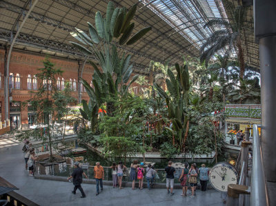 The old station hall, now a tropical garden