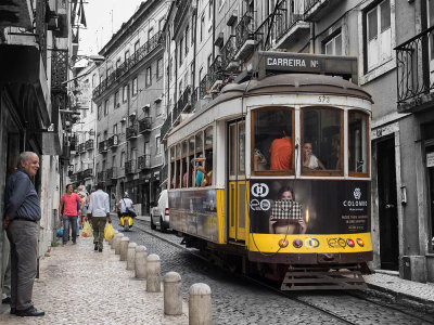 Tram in small lane