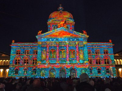 Light show at Bundeshaus