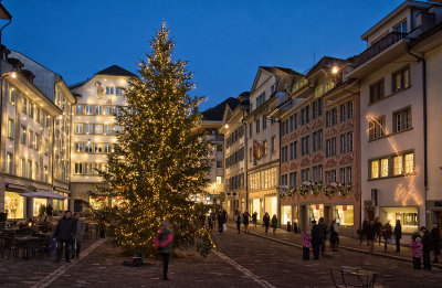 Mueleplatz / Mleplatz in Lucerne on Christmas time