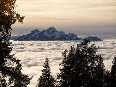 Mount Rigi with the view to Mount Pilatus