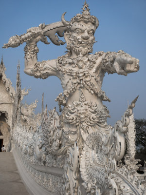 Part of the entrance to Wat Rong Khun  White Temple